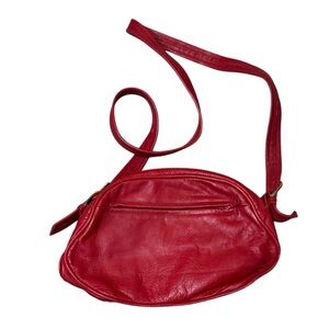 Tignanello | Leather Boho Classic Crossbody Bag in Cherry Red